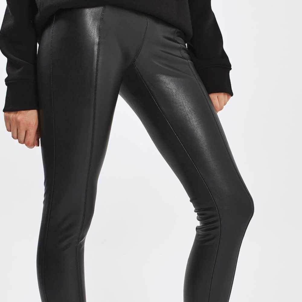 Topshop PU Black Leather Legging
